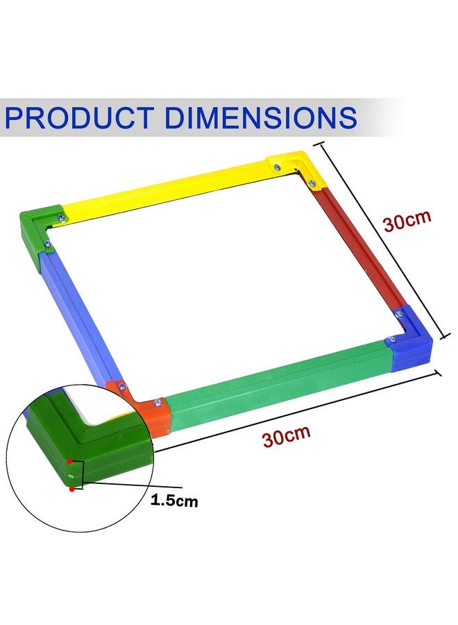 DAHSHA DAHSHA 2 in 1 Double Sided Slate White & Green Slate for Kids Double Side Slate Board with Colorful Aluminum Frame with Chalk (30 * 30 cm)  - Image 2