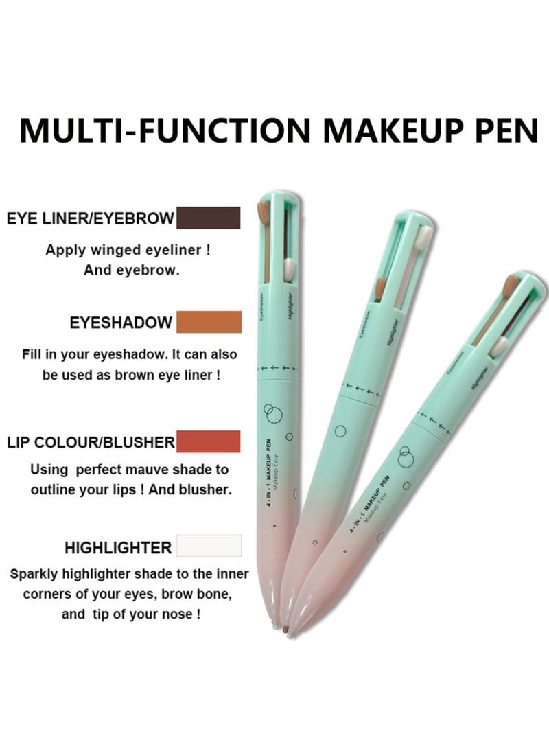 SYOSI 4 Colors Multi-Function Makeup Pen, Eyebrow Contour Eyebrow Pencil Eyebrow Pen 4 in 1 - Eye Liner, Brow Liner, Lip Liner, Highlighter  - Image 4