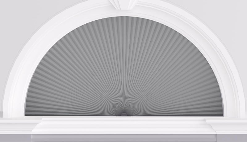 Myshade Arch Window Shades Half Circle Blackout Cellular Shades Cordless No Drill Blinds for Windows Half Moon Honeycomb Fabric No Tools Room Darkening Shades Easy Install Grey 36 X 72