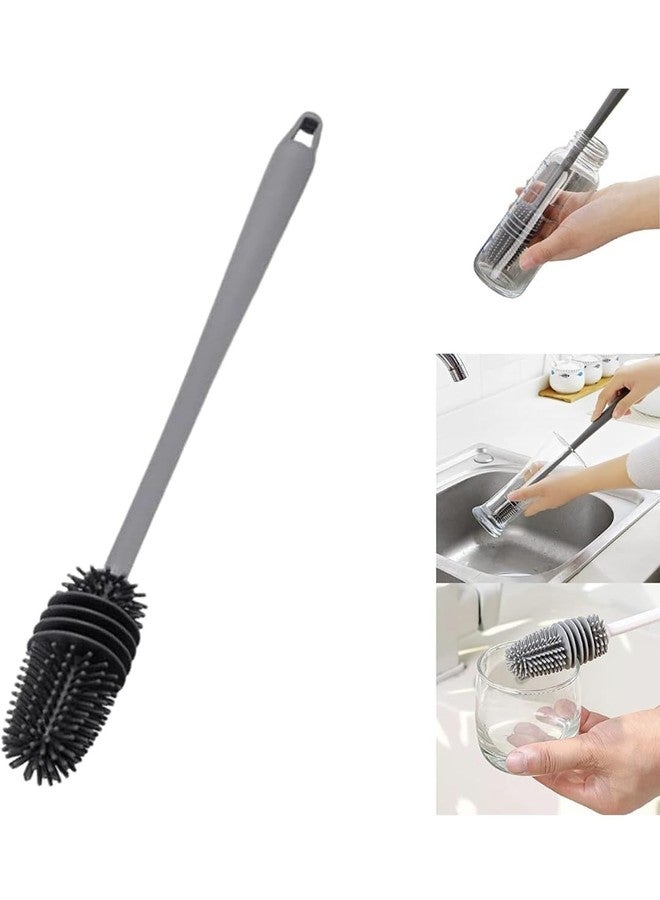 Renarsh Silicone Bottle Cleaning Brush Long Handle | Water Bottle Cleaner for Glass, Baby Bottles, Vases, Jars, Containers | Durable Kitchen Accessories & Tools, Scrubber Gadget (Pack of 2) - Image 5