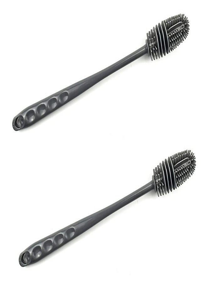 Renarsh Silicone Bottle Cleaning Brush Long Handle | Water Bottle Cleaner for Glass, Baby Bottles, Vases, Jars, Containers | Durable Kitchen Accessories & Tools, Scrubber Gadget (Pack of 2) - Image 1
