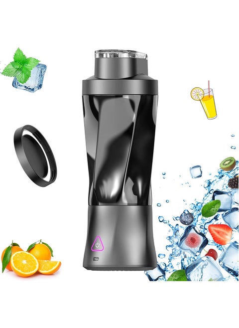 Portable Blender Personal Blender for Shakes and Smoothies BPA Free Leakproof-Lid and Sip Spout USB Rechargeable Smoothie Maker with 6 Upgraded Blades and 6000mAh Battery 700ml/24oz Capacity