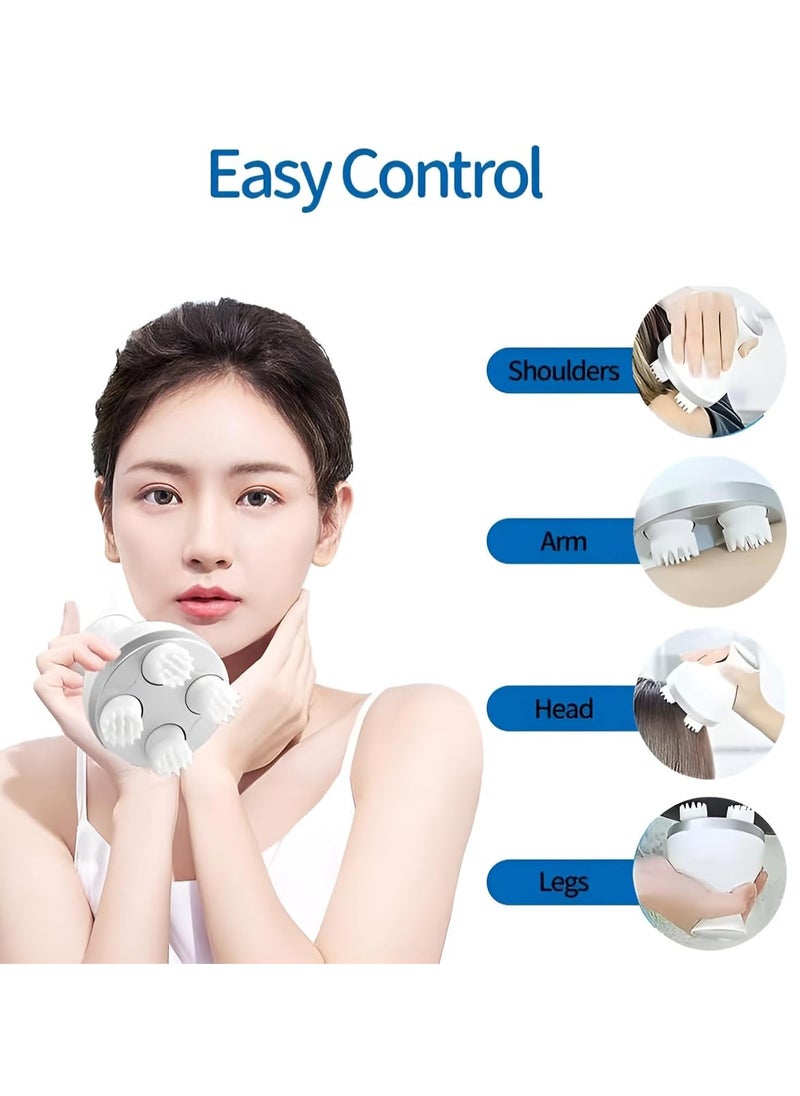 Houmt Electric Scalp Massager Rechargeable Head Massager with 76 Kneading Nodes Multifunctional Waterproof Head Scratcher for Hair Growth Stress Relax Ideal Relaxing Gifts for Women Men  - Image 3