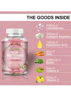 Daynee OilsVegan Collagen Glutathione Skin Whitening Gummies, Unisex - Promotes Beautiful Skin, Hair, Nails & Eyelashes 60 Gummies  - Image 5