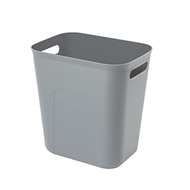 UUJOLY Plastic Small Trash Can Wastebasket, Garbage Container Basket for Bathrooms, Laundry Room, Kitchens, Offices, Kids Rooms, Dorms, 3.5 Gallon, Black