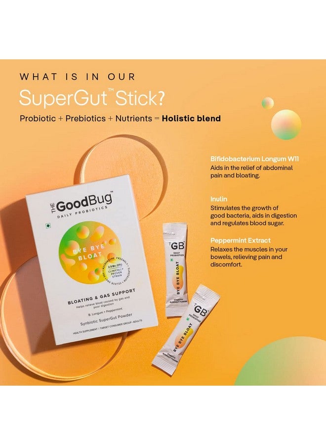 The Good Bug Bye Bye Bloat Supergut Powder For Gut Health & Strong Digestion | Pre & Probiotic Supplement | Helps With Bloating, Gas & Heartburn | 2.5 Billion Cfu Of Clinically Proven | 15 Days Pack - Image 4