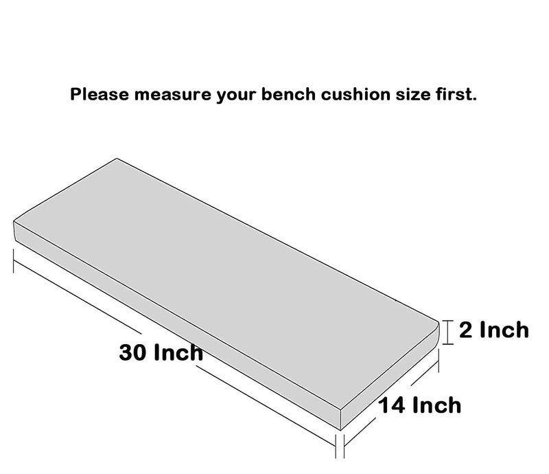 Loveboat Washable Bench Cushion, Non-Slip Bench Pad for Shoe Storage, Window, Piano, Dining 30"x14"x2" Greybrown - Image 3