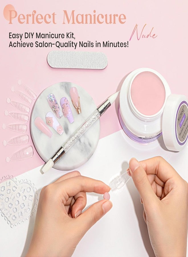 MIZHSE 3D Nail Art Gel Sculpting Gel, Solid Nail Builder Gels 2.1 oz 60g Nude Builder Hard Gels for Nails Non-Sticky for Extensions with 24pcs Dual Forms and Silicone Pen Nails Art Manicure - Image 5