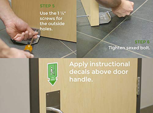 StepNpull Hands Free Door Opener - No Touch Foot Pull & Commercial Touchless Opener Tools for Bathroom Door (Silver-1 Piece) - Image 4
