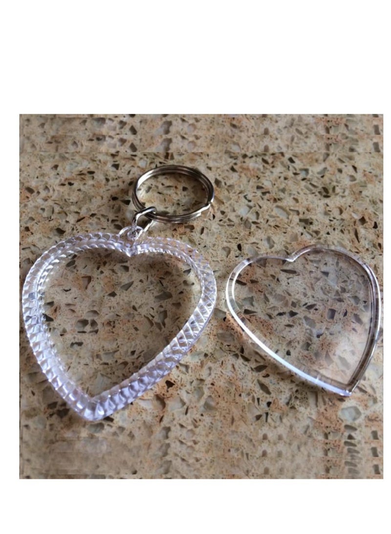 SOLARAE Transparent Acrylic Photo Frame, Keyring Heart-shaped Blank DIY,  Picture Insert Frame, Keychains Key Rings for Unisex Friends Family Couple Craft Artwork(25 PCS ) - Image 5