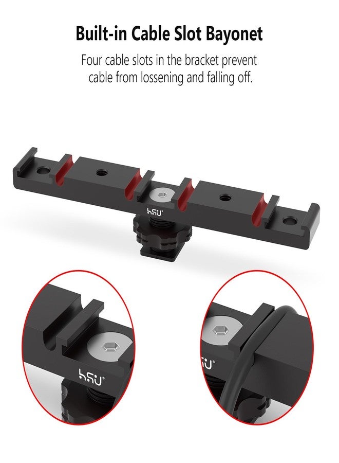 HSU Cold Shoe Mount Bracket, Triple-Head Hot Shoe Mount, and 1/4 Screw Port, Aluminum Cold Shoe Plate Adapter with Cable Slot Bayonet for Microphone, Led Video Light, Monitor (Extension), HGP322L - Image 4