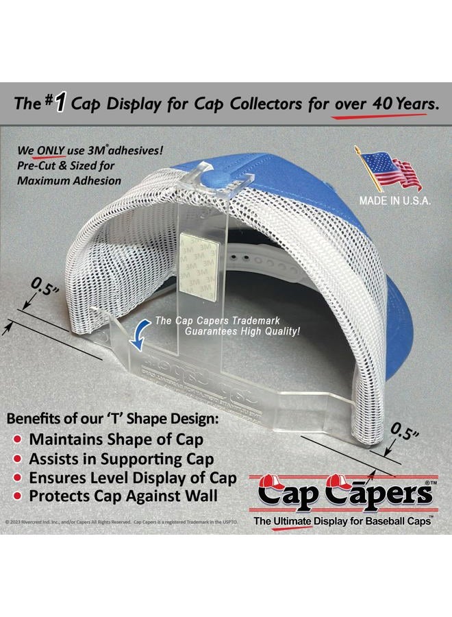 Cap Capers ® Baseball Cap Display; Wall Mounted Hat Rack; Baseball Cap Storage & Organization; (6 pk) Great for Cap Collectors. The Ultimate Display for Baseball Caps - Image 3
