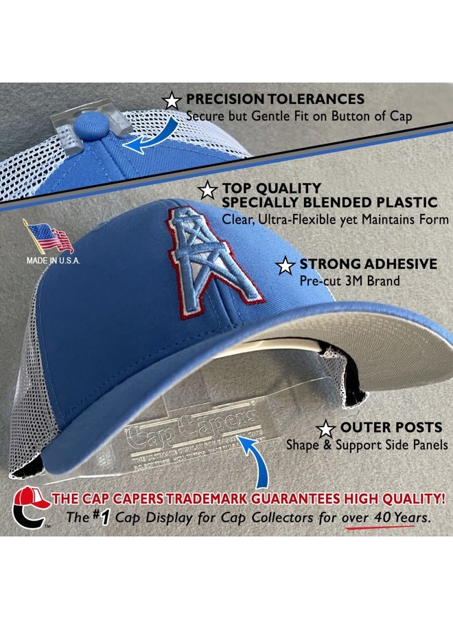 Cap Capers ® Baseball Cap Display; Wall Mounted Hat Rack; Baseball Cap Storage & Organization; (6 pk) Great for Cap Collectors. The Ultimate Display for Baseball Caps - Image 2