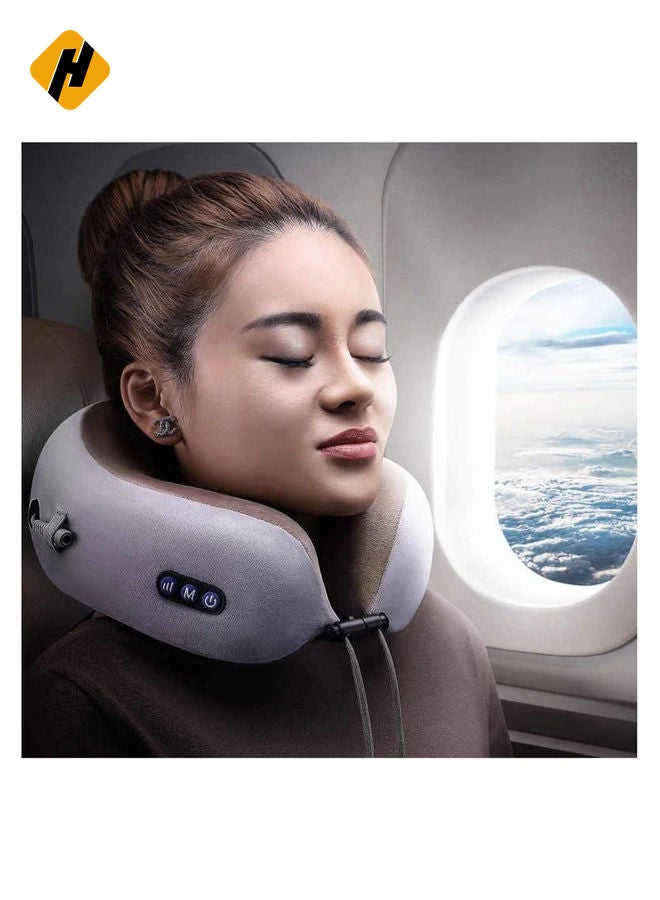 HuHa Rechargeable U Shaped Cervical Massage Pillow Neck Massager Vibration Neck Massage Pillow, Multifunctional Shoulder and Neck Electric Massager for Relax Muscles - Image 5