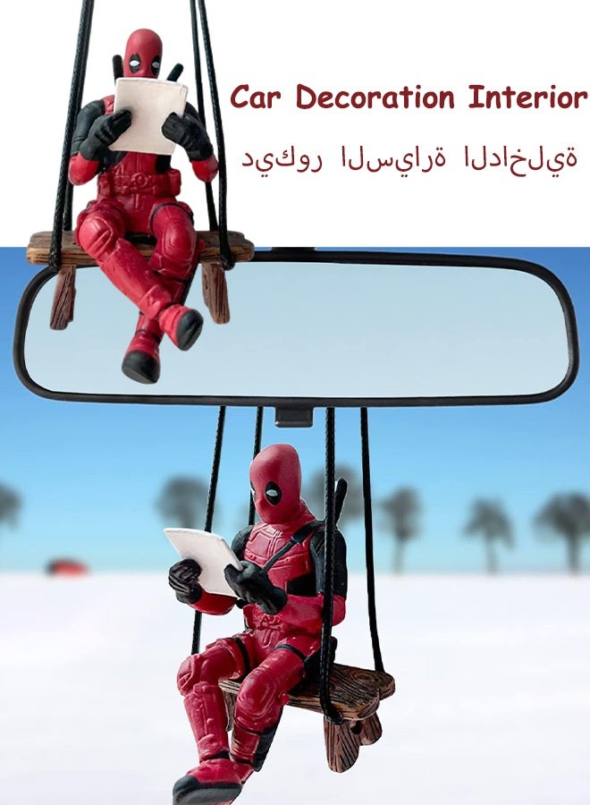 Little  Deadpool Car Decoration Accessories Car Mirror Suspension Accessories Car Mirror Suspension Accessories Personalized Car Rear View Mirror Pendant for Car Interior Decoration - Image 1