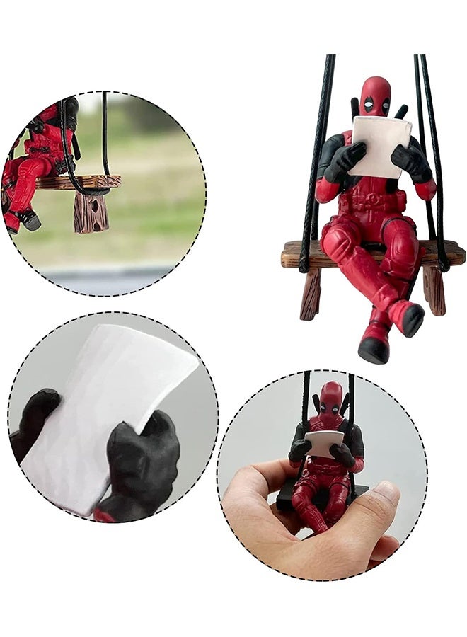 Little  Deadpool Car Decoration Accessories Car Mirror Suspension Accessories Car Mirror Suspension Accessories Personalized Car Rear View Mirror Pendant for Car Interior Decoration - Image 3