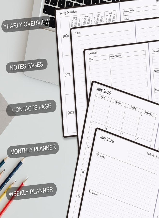 Getvow Planner 2026-2027 - 18 Months (Jan 26 - Jun 27) Agenda Planner 5.8" x 8.5", 2025-2026 Weekly & Monthly Planners with Hard Cover, Black - Image 4