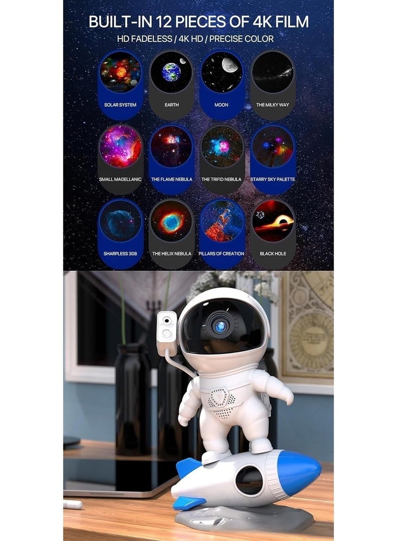 كروني جهاز عرض المجرة Crony Btastronaut، جهاز عرض النجوم مع 12 فيلمًا فضائيًا، جهاز عرض المجرة لغرفة النوم مع مؤقت، جهاز عرض القبة السماوية مع ضوء ليلي، جهاز عرض السديم السقفي للأطفال والكبار، هدية مثالية لغرفة المعيشة أو غرفة الألعاب. - Image 2