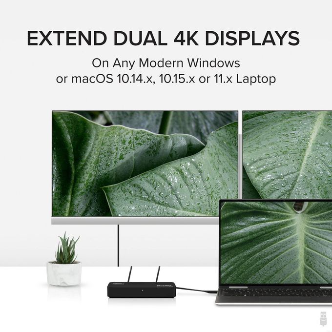 Plugable 4K Displayport And Hdmi Dual Monitor Adapter For Usb 3.0 And Usb-C, Compatible With Windows And Chromeos - Image 5