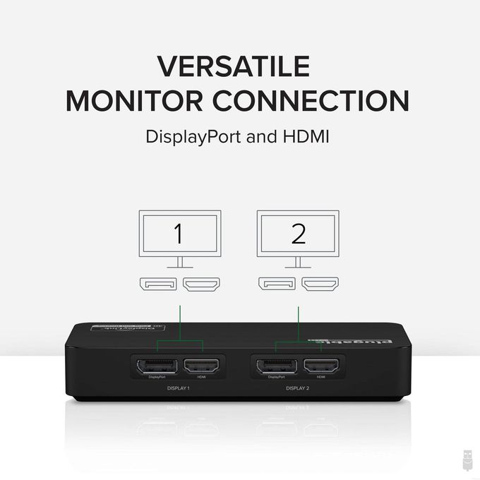 Plugable 4K Displayport And Hdmi Dual Monitor Adapter For Usb 3.0 And Usb-C, Compatible With Windows And Chromeos - Image 3