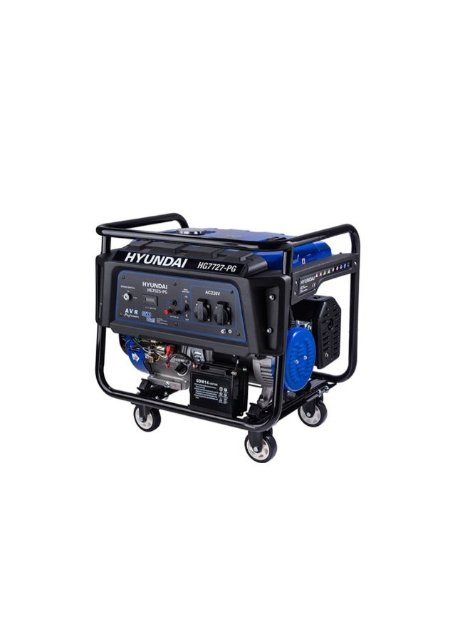 HYUNDAI Gasoline Generator Hyundai  HY HG7727-PG 7.7KW Electric Start Portable Generator 458cc 4 Stroke OHV Engine 25L Fuel Tank - Image 1