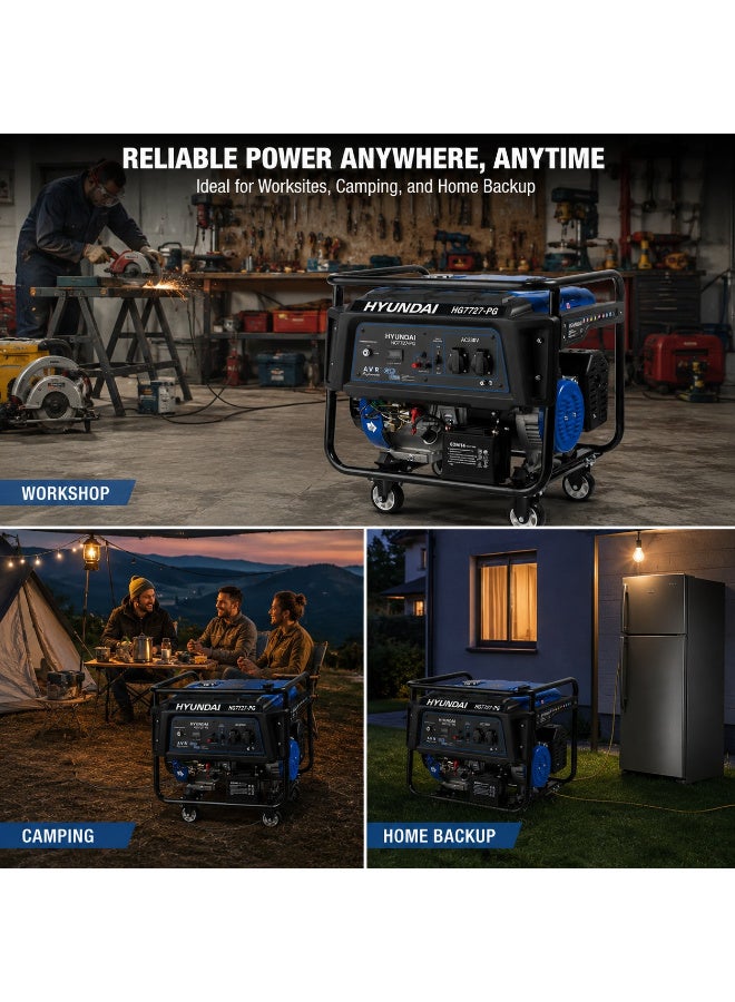 HYUNDAI Gasoline Generator Hyundai  HY HG7727-PG 7.7KW Electric Start Portable Generator 458cc 4 Stroke OHV Engine 25L Fuel Tank - Image 4