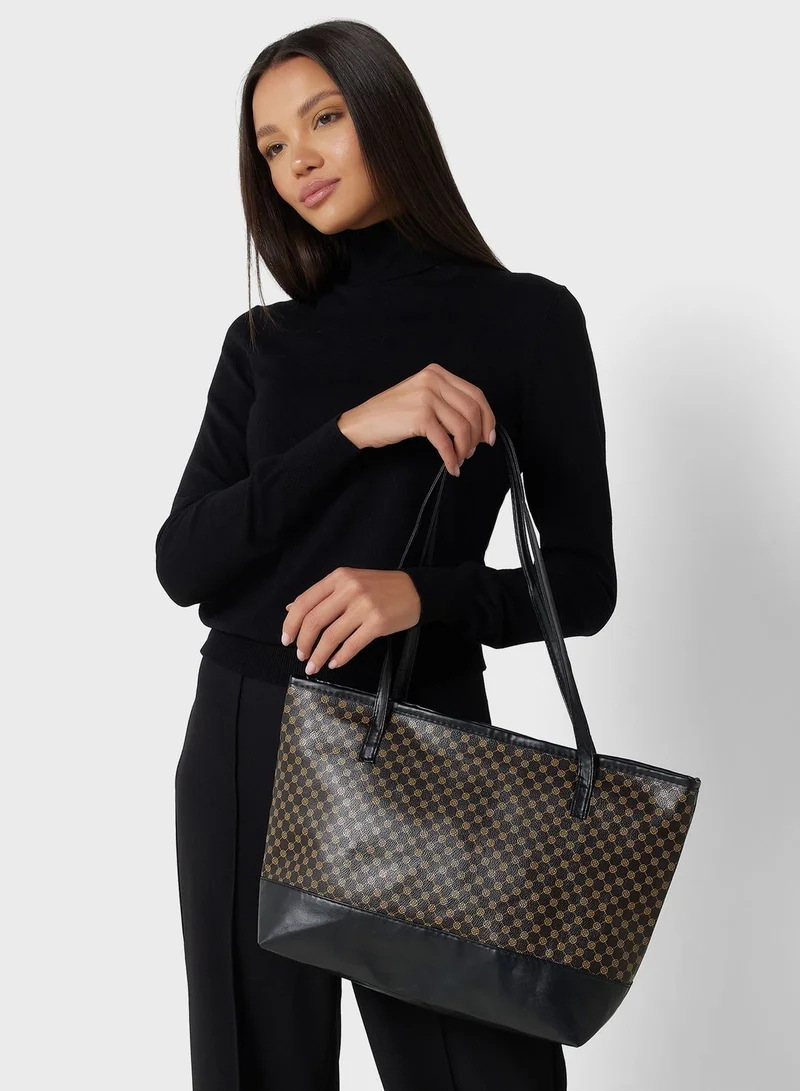 ELLA All Over Print Shoulder Tote Bag