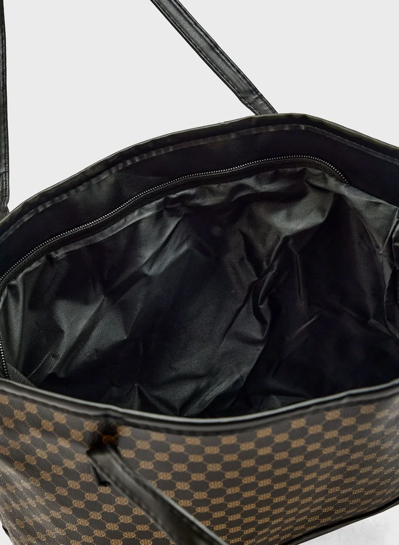 ELLA All Over Print Shoulder Tote Bag