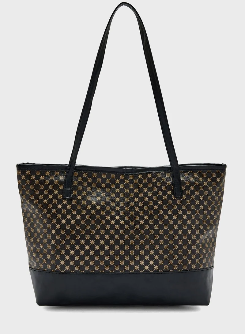 ELLA All Over Print Shoulder Tote Bag