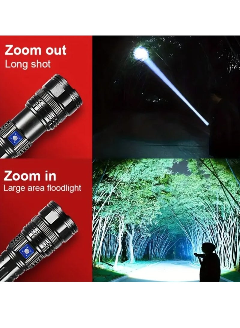 The Most Potent Tactical LED Flashlights Feature a Rechargeable Design, Equipped with a High-Capacity Battery, Offering Long-Range Spotlight Capabilities for Emergency Situations. - Image 2