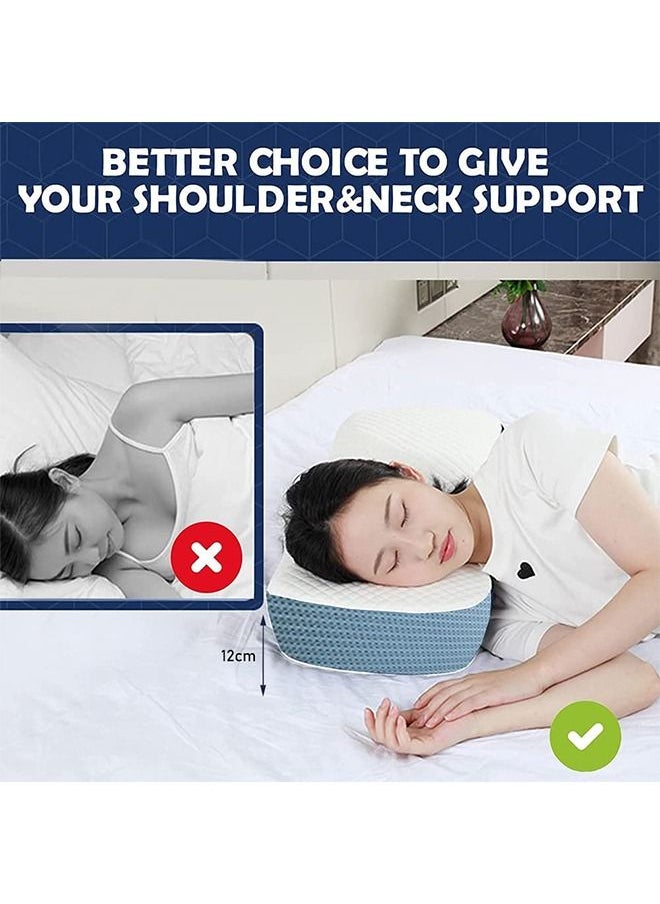 DMG TECH - DMG Memory Foam Pillow for Sleeping, Contour Memory Foam Pillow for Neck Pain Relief,Adjustable Cervical Pillow for Neck and Shoulder,Orthopedic Neck Pillow with Washable Cover (Sky Blue) - Image 1