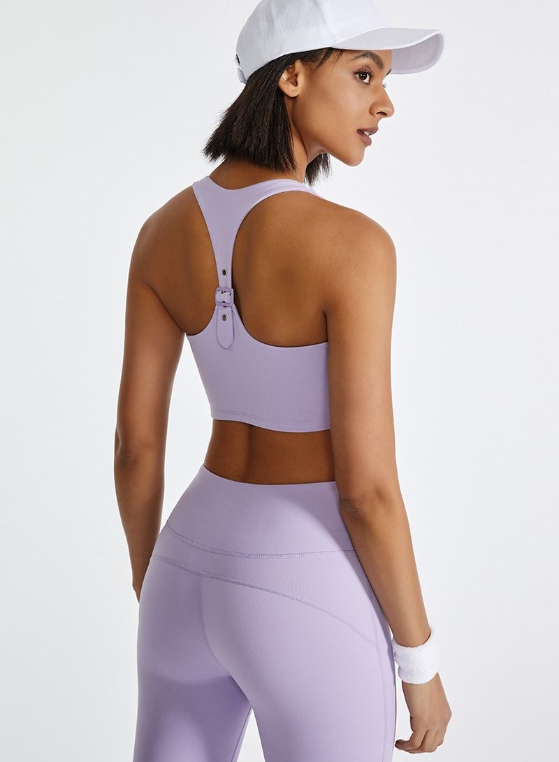 Loquat Yoga Sports Running Fitness Tops Purple  - Image 2
