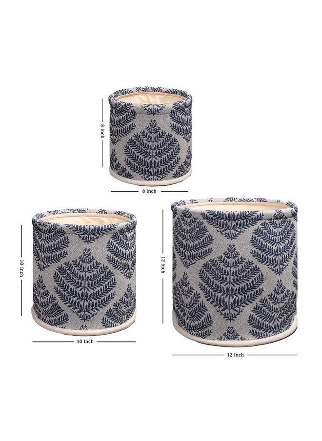 N & H Eco Friendly Handmade Cotton Fabric Planter Pots for Home Décor, Indoor Balcony, Living Room, Bedroom (Blue)  - Image 2