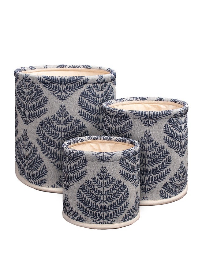 N & H Eco Friendly Handmade Cotton Fabric Planter Pots for Home Décor, Indoor Balcony, Living Room, Bedroom (Blue)  - Image 3