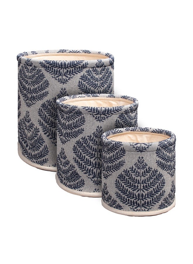 N & H Eco Friendly Handmade Cotton Fabric Planter Pots for Home Décor, Indoor Balcony, Living Room, Bedroom (Blue)  - Image 4