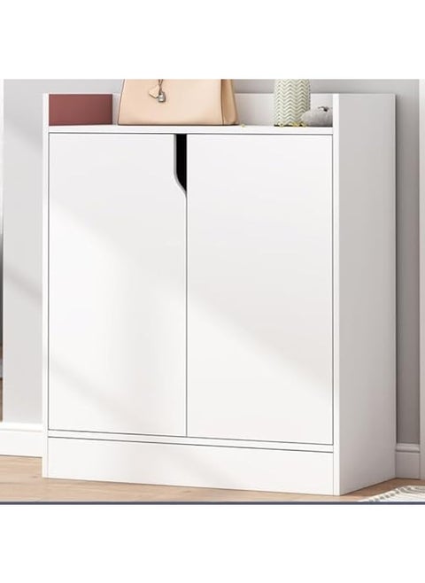 Shoe Cabinet, 3-Tier Shoe Storage Organizer, Shoe Rack, Modern Country Cabinet, Freestanding Cabinet for Entryway Hallway Closet Bedroom(White 60x30x80cm)