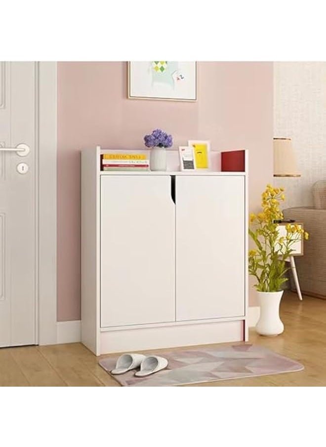 Shoe Cabinet, 3-Tier Shoe Storage Organizer, Shoe Rack, Modern Country Cabinet, Freestanding Cabinet for Entryway Hallway Closet Bedroom(White 60x30x80cm)