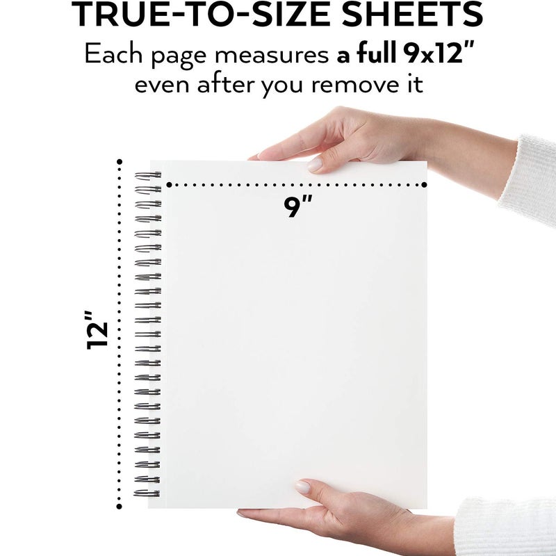 ARTEZA Sketch Book 2-Pack, 9x12 Inches â€“ 200 Sheets, Spiral Bound, 68 lb Acid-Free Drawing Pad for Adults, Teens & Artists for Sketching - Image 3
