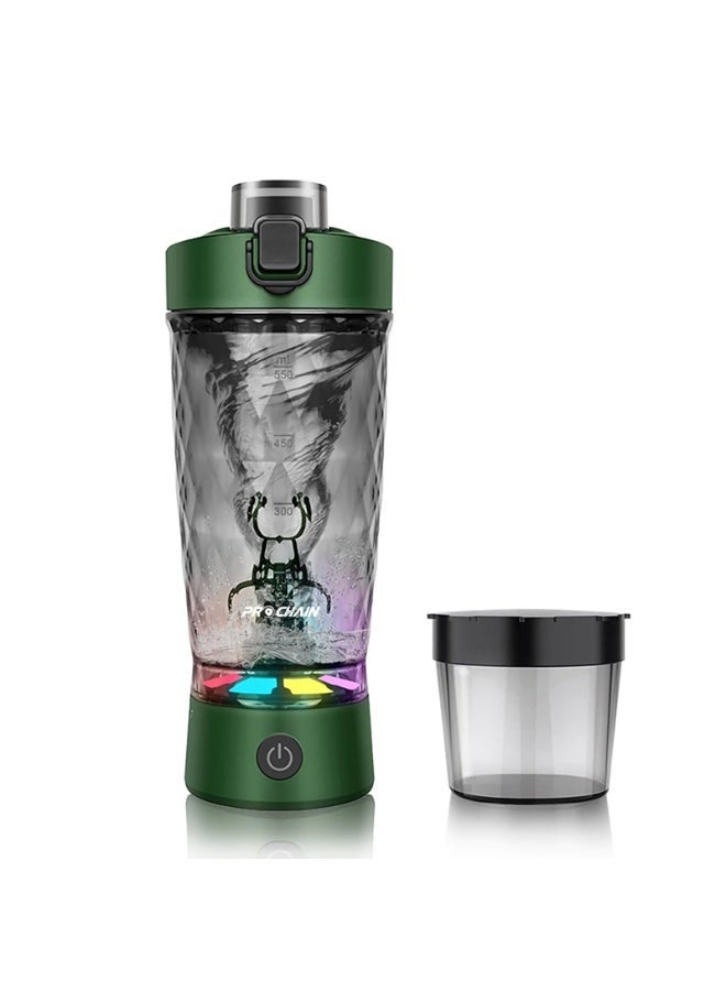 650ml القابلة لإعادة الشحن التلقائي كأس خلط - السفر هزاز وصالة رياضية خلاط البروتين خلاط كهربائي ، ومناسبة للرياضة واللياقة البدنية ، مصنوعة من tritan - لا bisphenol-a-26oz المحمولة كأس خلط / الناقل التسلسلي العام نوع ج القابلة لإعادة الشحن هزاز كأس كهدية عيد ميلاد للرجال والنساء ( الوردي ، الأخضر ) - Image 3