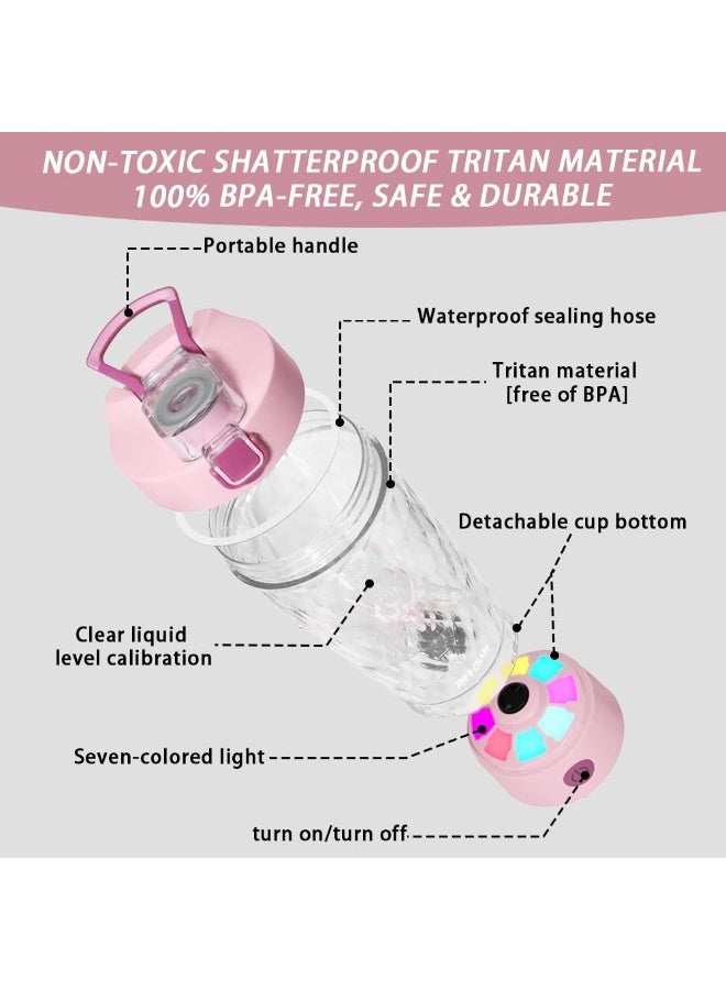 650ml القابلة لإعادة الشحن التلقائي كأس خلط - السفر هزاز وصالة رياضية خلاط البروتين خلاط كهربائي ، ومناسبة للرياضة واللياقة البدنية ، مصنوعة من tritan - لا bisphenol-a-26oz المحمولة كأس خلط / الناقل التسلسلي العام نوع ج القابلة لإعادة الشحن هزاز كأس كهدية عيد ميلاد للرجال والنساء ( الوردي ، الأخضر ) - Image 4