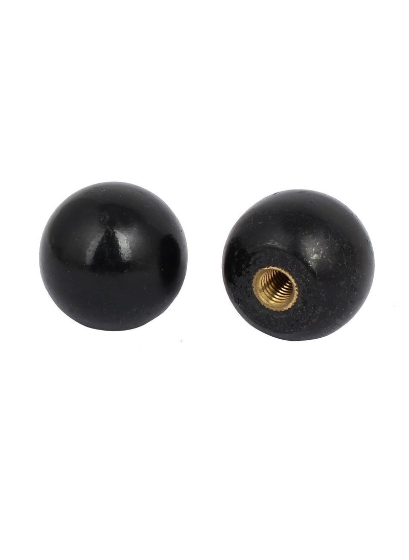 DealMux DealMux 32mm Dia Plastic Ball M8 Female Thread Handle Knob Black 2 Pcs for Lathe Machine  - Image 2