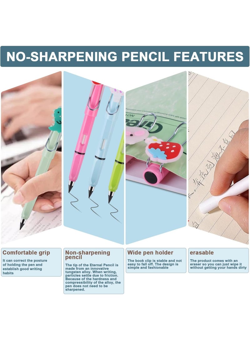 LYNLYN 10 Pack Inkless Pencils, Everlasting, Refillable Eternal Pencils with 10 Replacement Nibs for Writing and Drawing, Kids and Students - Image 3