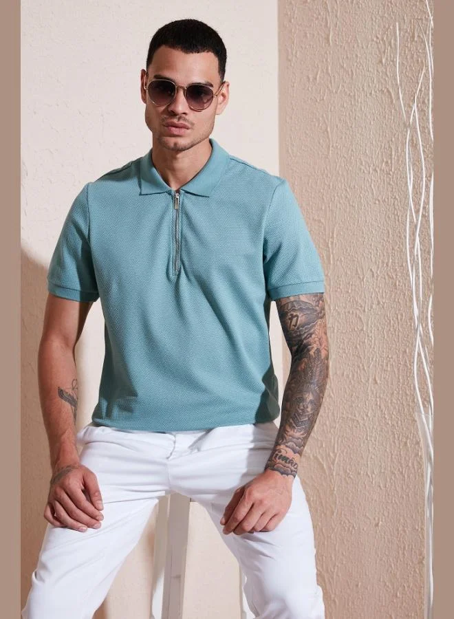 Buratti  Buratti Cotton Regular Fit Zip-Up Polo Collar T-Shirt Men's POLO COLLAR T-SHIRT 5902915 for Men | Best Price UAE