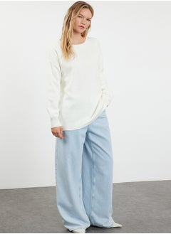 trendyol Ecru Side Pearled Knitwear Sweater TCTAW25AK00014  - Image 2