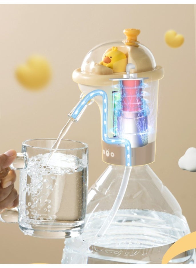HOMESTAR Yellow Electric Water Pump | 55cm Extended Silicone Tube | USB-C Rechargeable Portable Dispenser | One-Touch Operation Plug & Play | Perfect For Water Jugs/Water Dispensers | For Home & Office Use | Low-Noise High-Efficiency Pump - Image 1