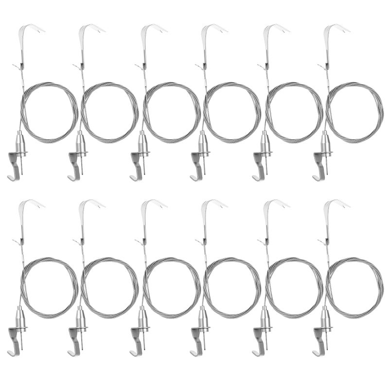 AojSup 12 Pcs Picture Rail Hooks and Wire Set Stainless Steel Picture Hanging Wire with SShaped Hooks and Chain 2m787in Cable Length for Hanging Frames Mirrors Artwork Black - Image 2