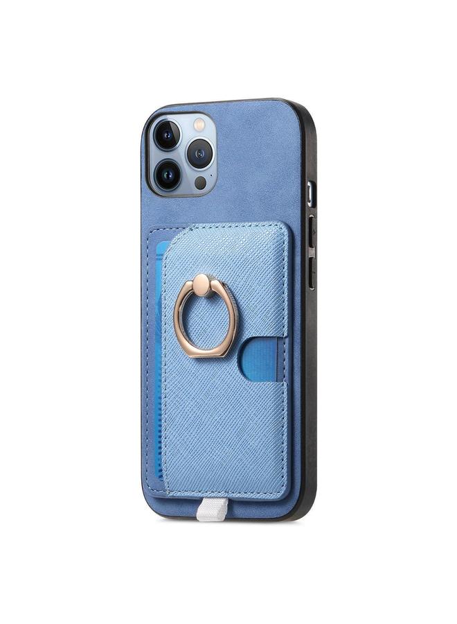 Zaboon Case For iPhone 12 Pro Max Retro Cross Leather Ring Side Insert Card Bag MagSafe Phone Case - Image 2
