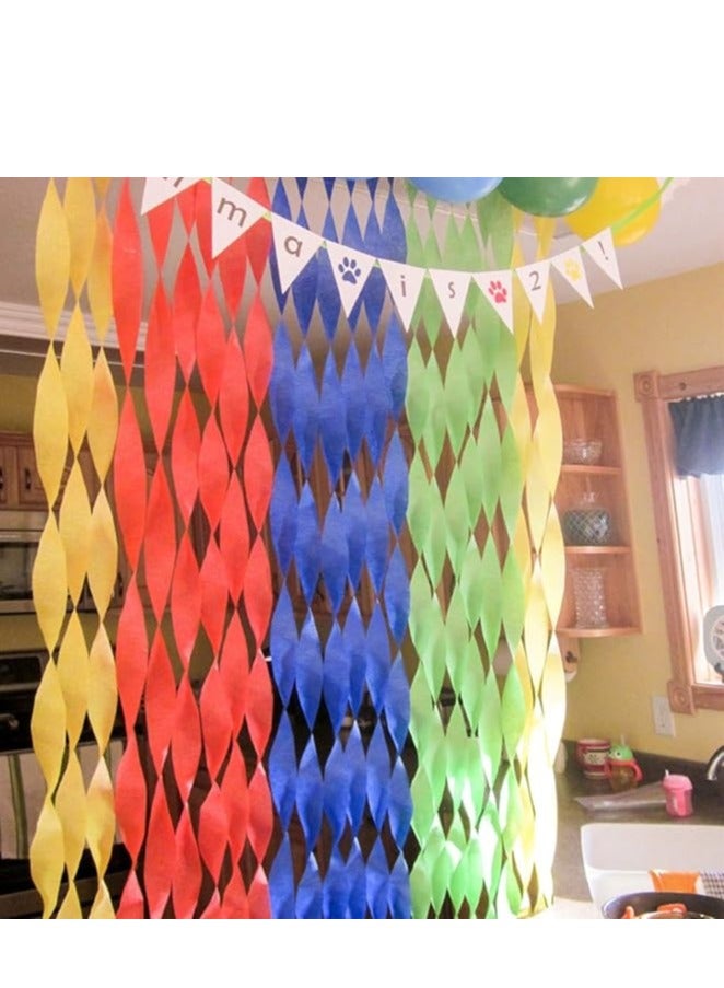 Flamingo 24 Roll Crepe Paper Streamer Single Color 1.5Inches Yellow Color - Image 4