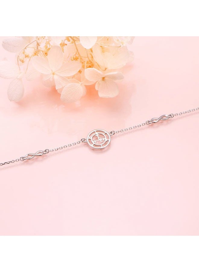 Ladytree S925 Sterling Silver Sigil of Lilith Infinity Anklet Bracelets Link Jewelry Gifts for Women Chain 9+1.5 inches, no gemstone - Image 4