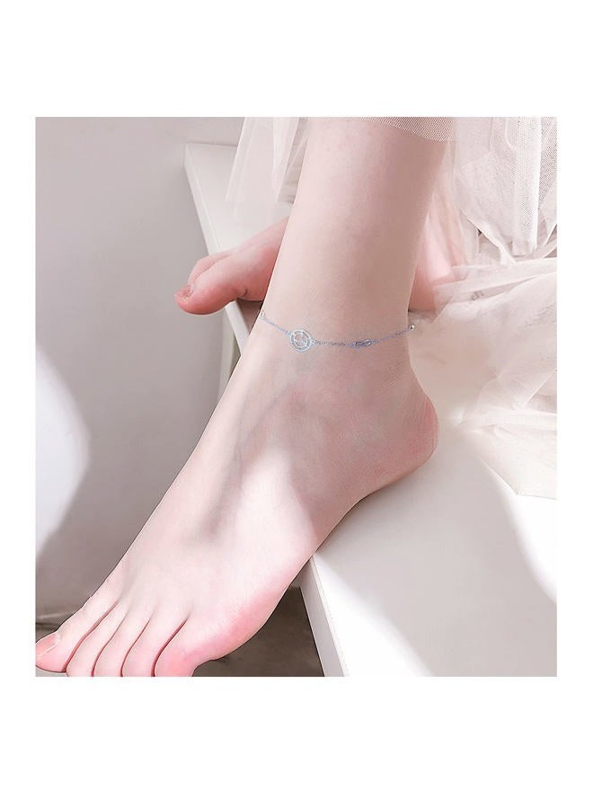 Ladytree S925 Sterling Silver Sigil of Lilith Infinity Anklet Bracelets Link Jewelry Gifts for Women Chain 9+1.5 inches, no gemstone - Image 2